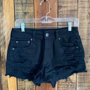 Black American Eagle Hi-Rise Shorts